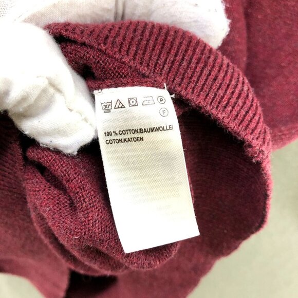 Rover & Lakes Mens V-neck Cotton Sweater Sz Small S Red Burgundy Pullover Knit - Picture 9 of 12